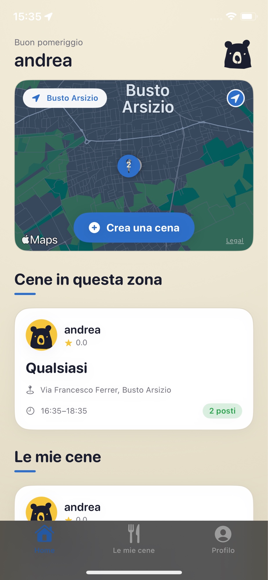 Cene vicine sulla mappa