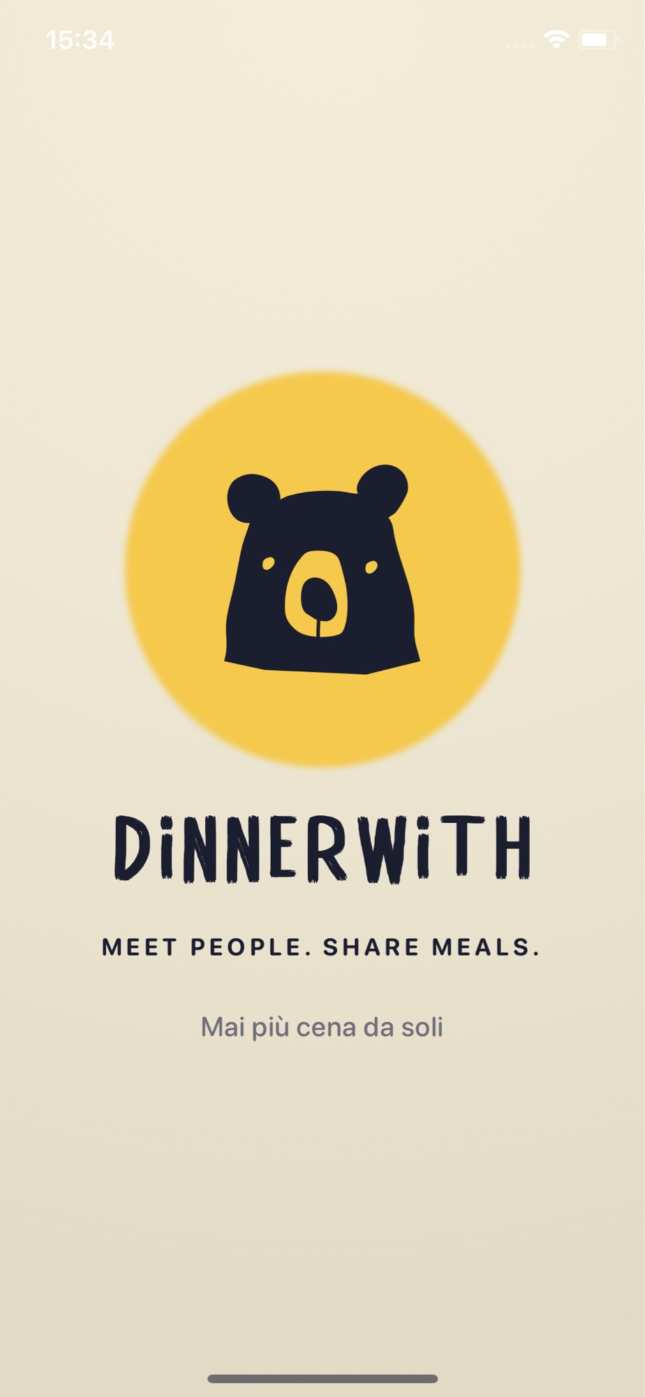 Schermata di avvio DinnerWith